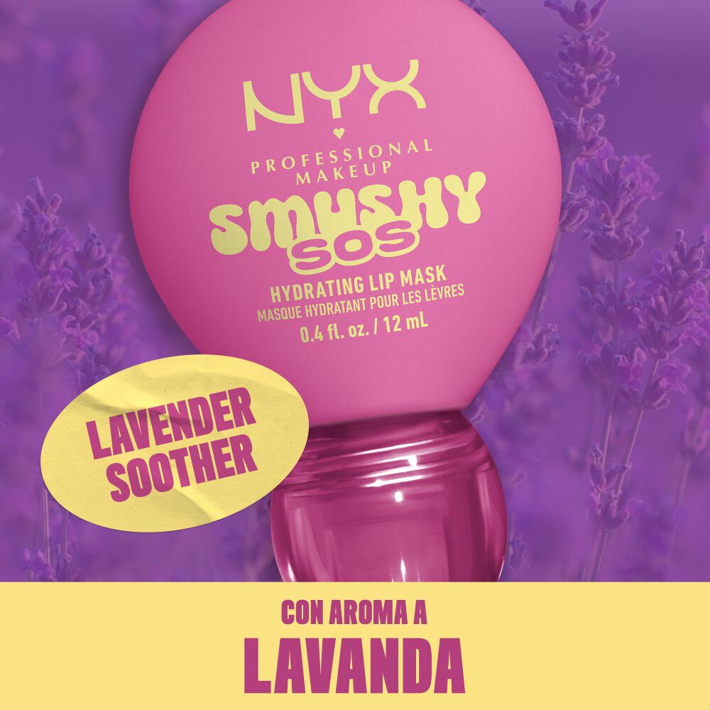 NYX Professional Makeup Smushy SOS Hydrating Lip Mask, Lavender Soother, lavender scent