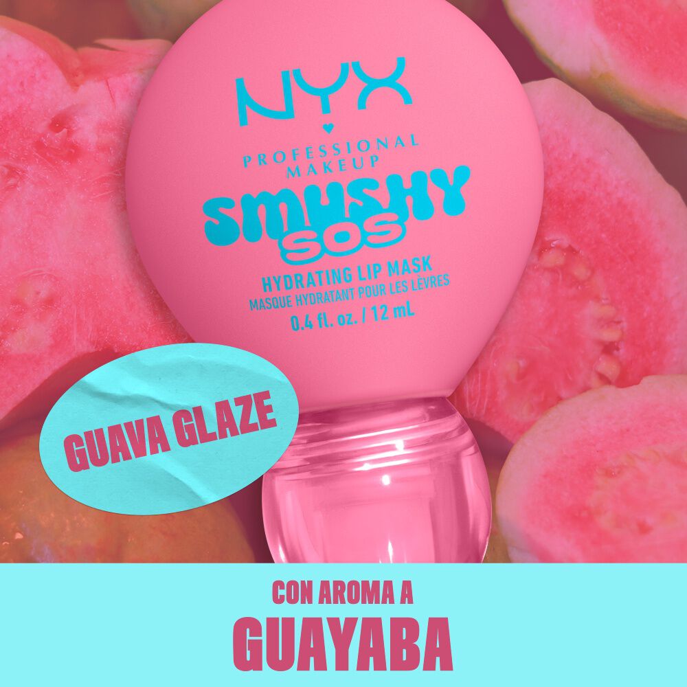 NYX Professional Makeup Smushy SOS Hydrating Lip Mask, Guava Glaze, guava scent
