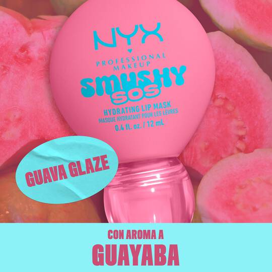 NYX Professional Makeup Smushy SOS Hydrating Lip Mask, Guava Glaze, guava scent