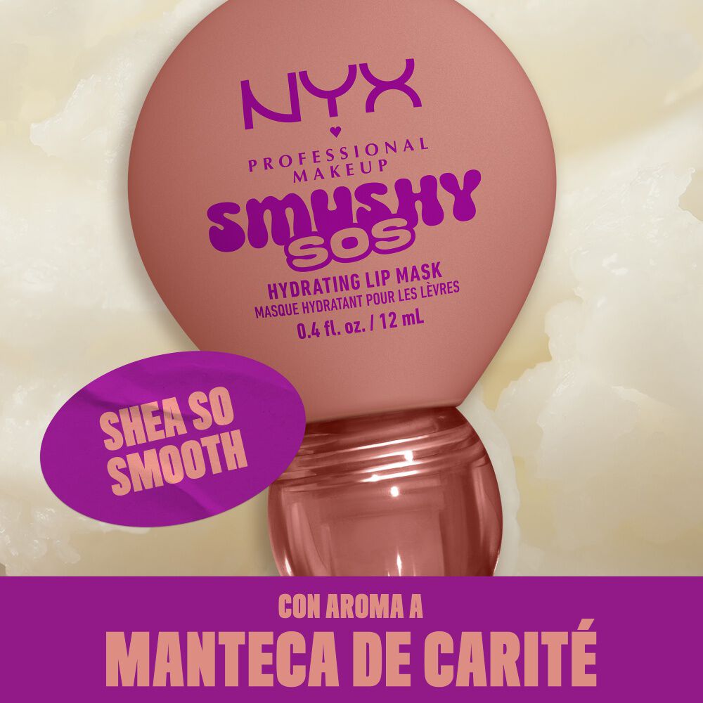 NYX Professional Makeup Smushy SOS Hydrating Lip Mask, Shea So Smooth, shea butter scent