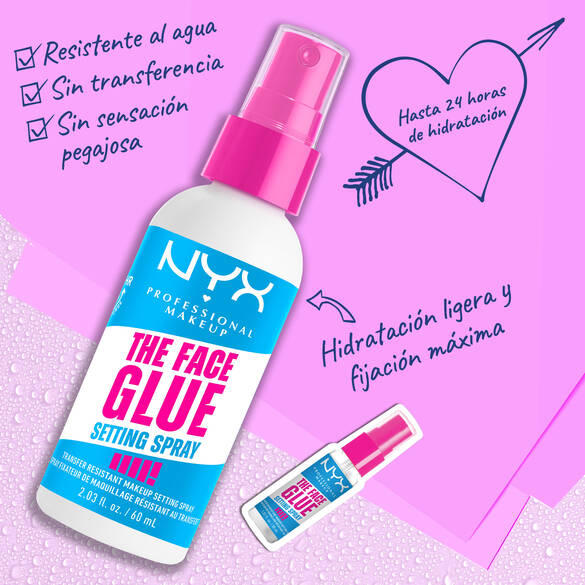 The Face Glue Setting Spray literally extends makeup wear to up to 24 hours,