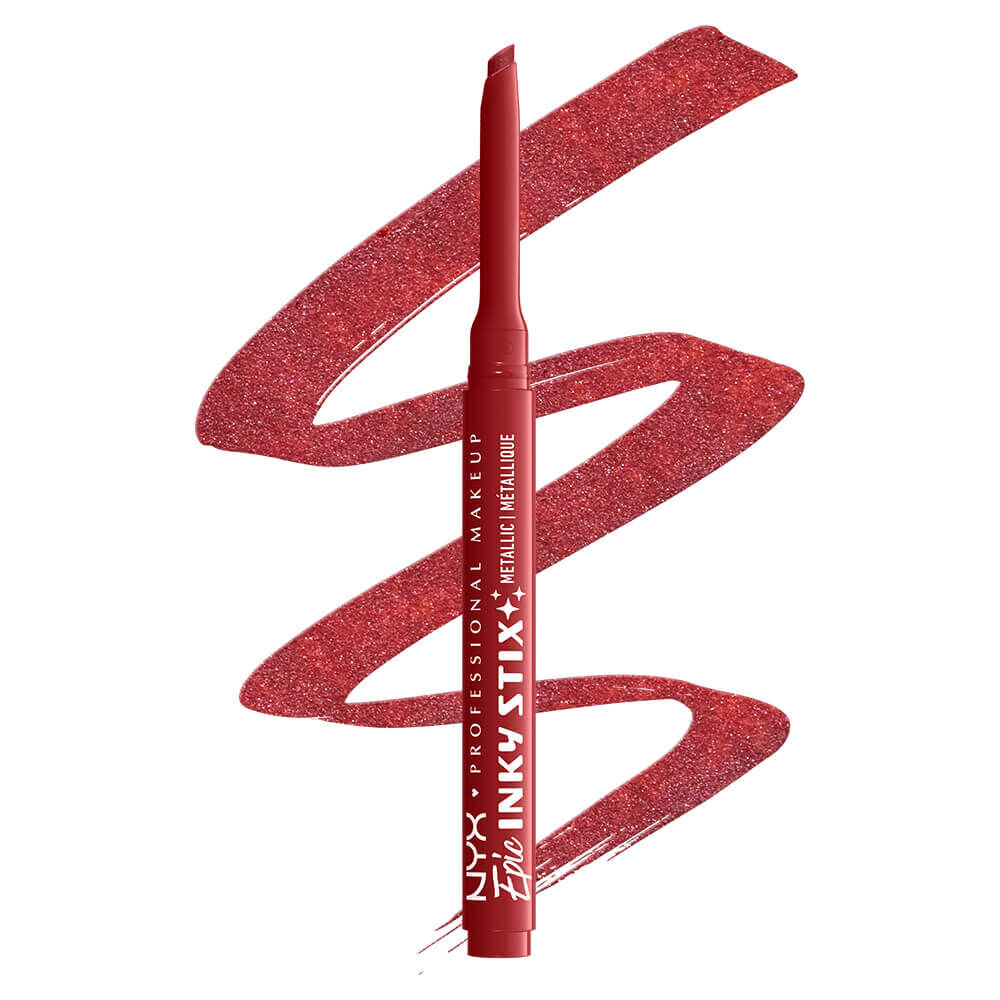Buttermelt Stix packshot solider show on top of product swatch in shade 04 Robotic Red