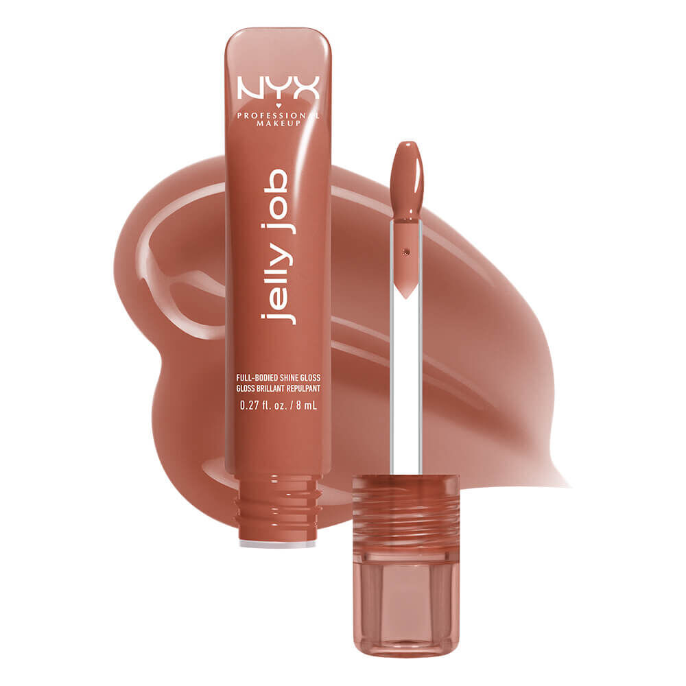 Jelly Job packshot solider show on top of product swatch in shade 04 Toast N' Jelly