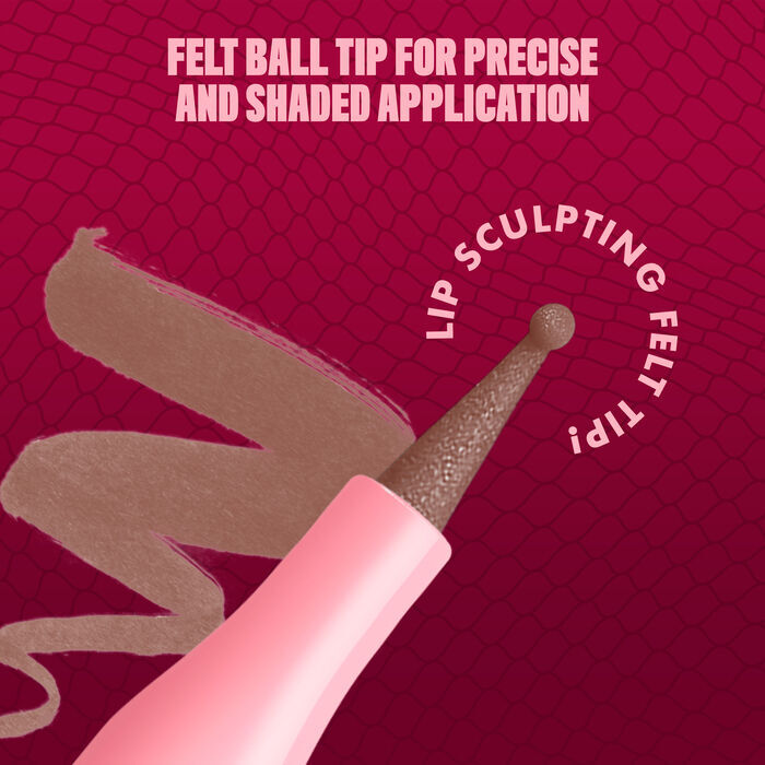 Macro of the Lip Lingerie Lip Liner Stain highlighting the felt ball tip for precise and shaded application in shade 05 Lip Lock