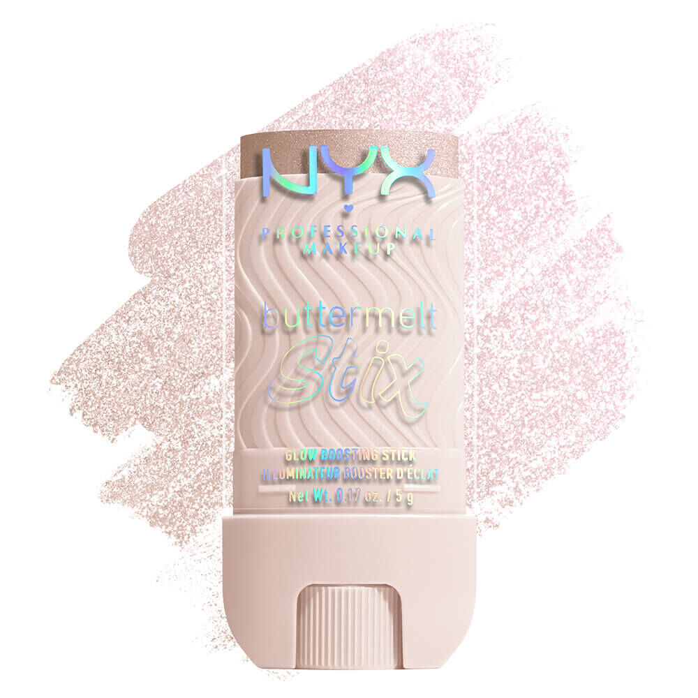 Buttermelt Stix packshot solider show on top of product swatch in shade 01 Big Melt Energy