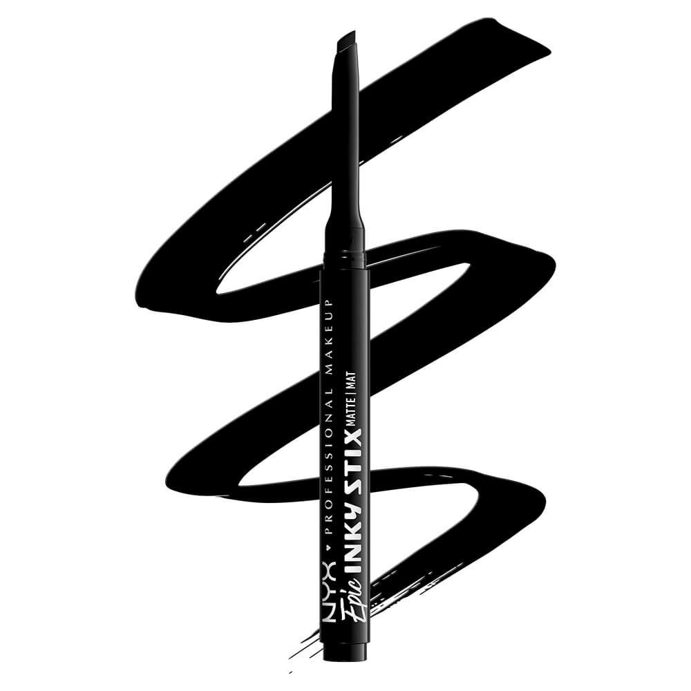Epic Inky Stix product shown on top of product swatch in shade 01 Black Screen
