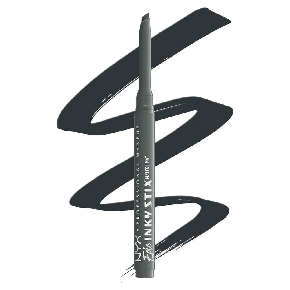 Buttermelt Stix packshot solider show on top of product swatch in shade 15 Off-Grid Grey