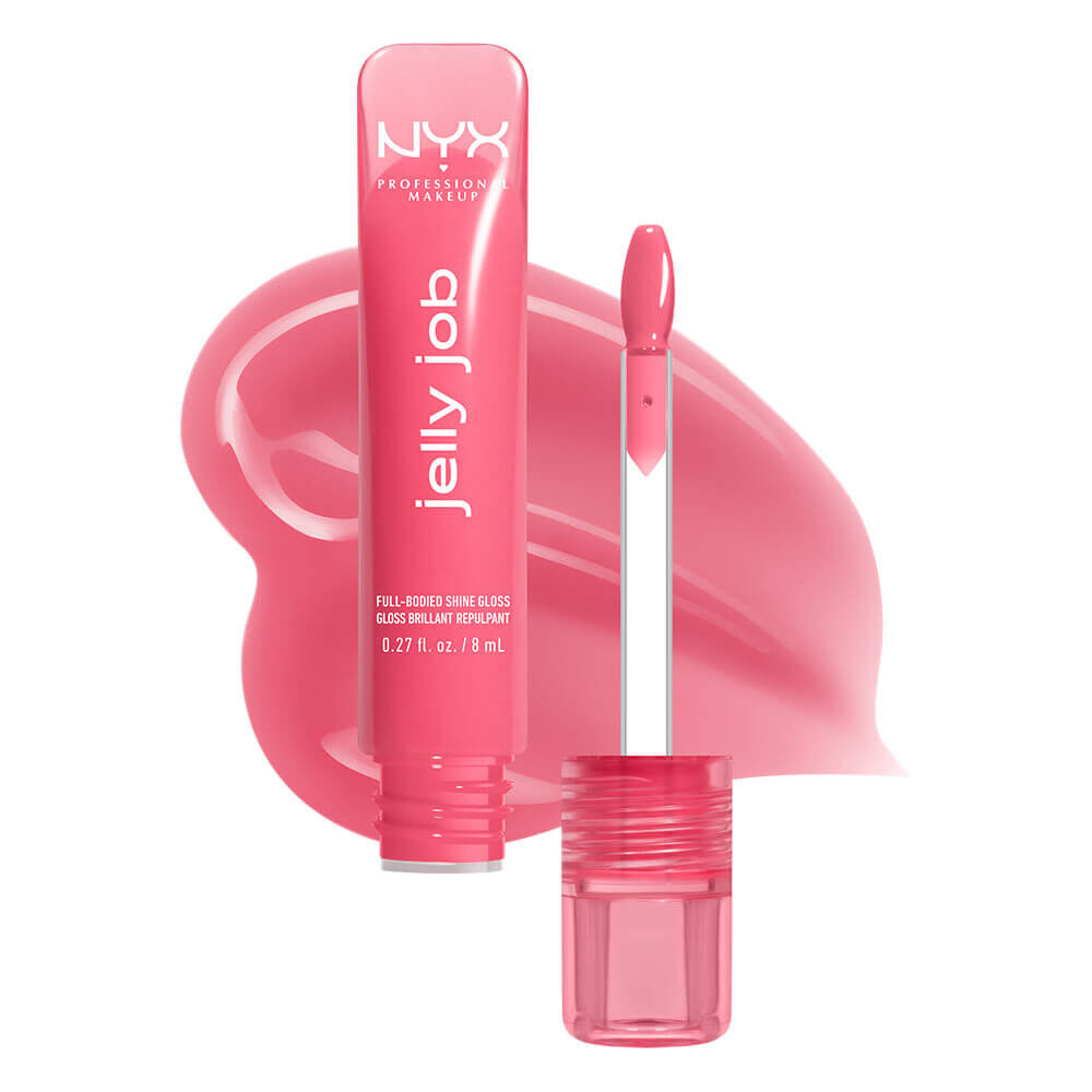 Jelly Job packshot solider show on top of product swatch in shade 07 Jelly Blushin'